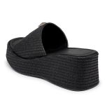 Tamanco Feminino Ref 5201 Em Rafia Preto