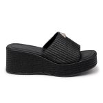 Tamanco Feminino Ref 5201 Em Rafia Preto