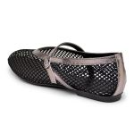 Sapatilha Boneca Em Tela Com Tira De Fivela 5400 Preto Onix