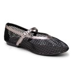 Sapatilha Boneca Em Tela Com Tira De Fivela 5400 Preto Onix