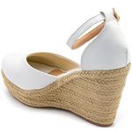 Sandália Feminina Anabela Salto Alto 7009 Napa Branca