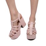 Sandália Feminina Meia Pata Aranha 8007 Napa Rosa Bebê