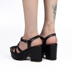 Sandália Feminina Meia Pata Aranha 8007 Napa Preta