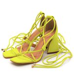 Sandália Feminina Salto Alto Triângulo 130502 Napa Lemon
