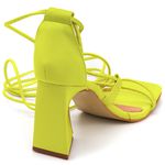 Sandália Feminina Salto Alto Triângulo 130502 Napa Lemon