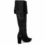 Bota Over Feminina Salto Alto e Grosso 1822 Nobucado Preto