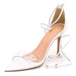 Sandália Feminina Bico Fino Com Corda 6002 Napa Branca