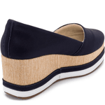 Tênis Feminino Anabela Salto Médio 170407 Napa Azul Marinho