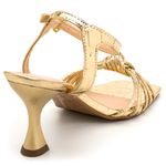 Sandália Feminina Salto Taça 182109 Craquelê Dourado