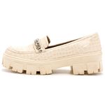 Sapato Feminino Oxford Tratorado 190253 Craquelê Verniz Off White