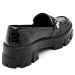 Sapato Feminino Oxford Tratorado 190253 Craquelê Verniz Preto