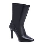 Bota Feminina Estilo Meia Cano Médio 1769 Stretch Preto