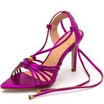 Sandália Feminina Salto e Bico Fino 6001 Napa Metalizada Pink