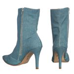 Bota Feminina Cano Médio 1792 Tecido Jeans Claro