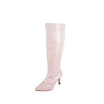 Bota Feminina Salto Baixo e Fino 17001 Craquelê Amêndoa