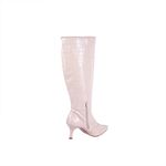 Bota Feminina Salto Baixo e Fino 17001 Craquelê Amêndoa