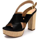 Sandália Feminina Meia Pata 170906 Nobucado Preto e Chocolate