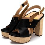 Sandália Feminina Meia Pata 170906 Nobucado Preto e Chocolate