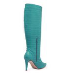 Bota Feminina Salto Fino Cano Alto 1715 Craquelê Salsa
