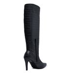 Bota Feminina Salto Fino Cano Alto 1715 Craquelê Preto
