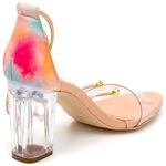 Sandália Feminina Com Vinil 1901 Napa Nude Tie Dye