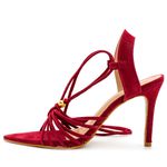 Sandália Feminina Salto e Bico Fino 6001 Nobucado Vermelho