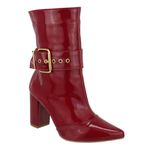 Bota Feminina Cano Médio 1836 Salto Grosso Verniz Marsala