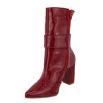 Bota Feminina Cano Médio 1836 Salto Grosso Verniz Marsala