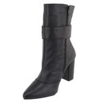 Bota Feminina Cano Médio 1836 Salto Grosso Preto