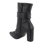 Bota Feminina Cano Médio 1836 Salto Grosso Preto