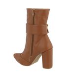 Bota Feminina Cano Médio 1836 Salto Grosso Caramelo