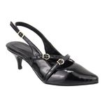 Scarpin Feminino Salto Baixo Preto Verniz 6030