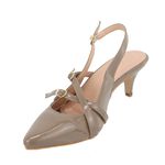 Scarpin Feminino Salto Baixo Verniz Taupe 6030