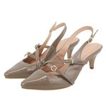 Scarpin Feminino Salto Baixo Verniz Taupe 6030