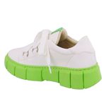 Tênis Feminino Casual De Amarrar 101 Napa Branco Com Sola Verde