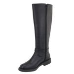 Bota Feminina Cano Médio Biker Rasteira 2026 Napa Preto