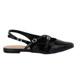 Sapatilha Slingback Rasteira Feminina 184101 Verniz Preto