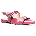 Sapatilha Slingback Rasteira Feminina Em Napa Verniz Magnólia 183010