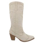 Bota Texana Camurça Off White Bordada 23011 