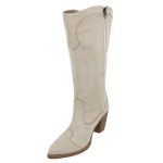 Bota Texana Camurça Off White Bordada 23011 