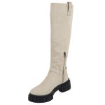 Bota Montaria Biker Cano Alto 23107 Camurça Off White