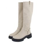 Bota Montaria Biker Cano Alto 23107 Camurça Off White