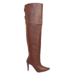 Bota Over Feminina Acima Do Joelho Cano Alto Salto Fino 1722 Floter Cacau