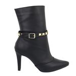 Bota Feminina Cano Médio 1793 Salto Fino Napa Preta