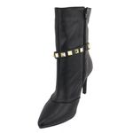 Bota Feminina Cano Médio 1793 Salto Fino Napa Preta