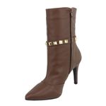 Bota Feminina Cano Médio 1793 Salto Fino Napa Santorini Cacau
