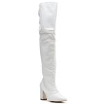 Bota Over Feminina Salto Alto e Grosso 1822 Napa Siena Branco