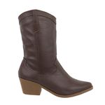 Bota Feminina Texana Cano Médio 23010 Lizard Marrom Western