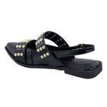 Sapatilha Slingback Rasteira Feminina Em Napa Verniz Preto 184202