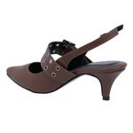 Scarpin Feminino Salto Baixo Napa Cacau 6022